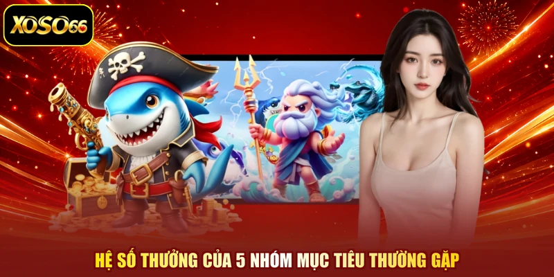 Hệ số thưởng của 5 nhóm mục tiêu thường gặp